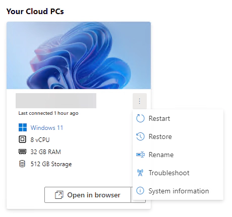 Cloud PC Options