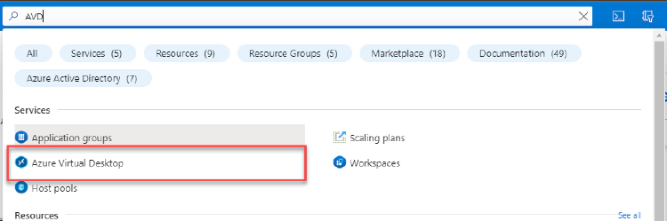 Azure Virtual Desktop blade