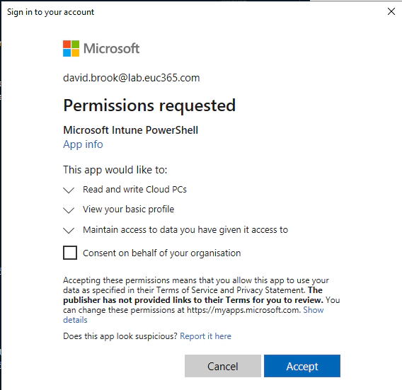 MSAL Authentication Prompt