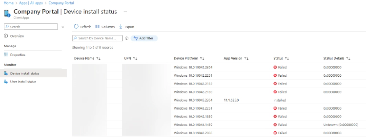 Intune Status Code